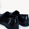 classic black leather loafers