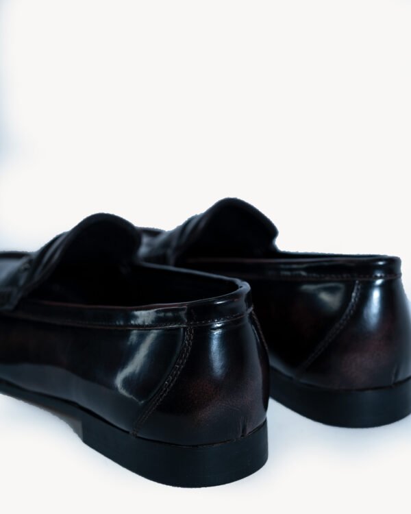 classic black leather loafers
